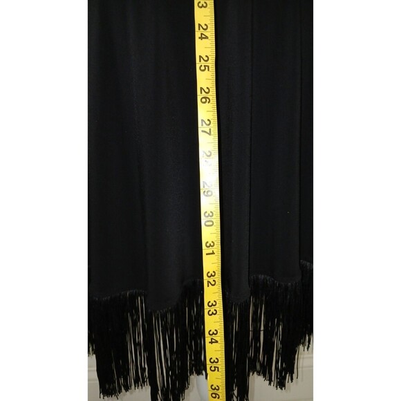 Norma Kamali‎ Women's Black Lamp Shade Fringe Sleeveless Jersey Dress Size M - Picture 4 of 7